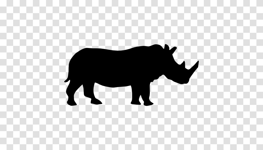 Rhino Side View Silhouette, Stencil, Animal, Mammal, Wildlife Transparent Png