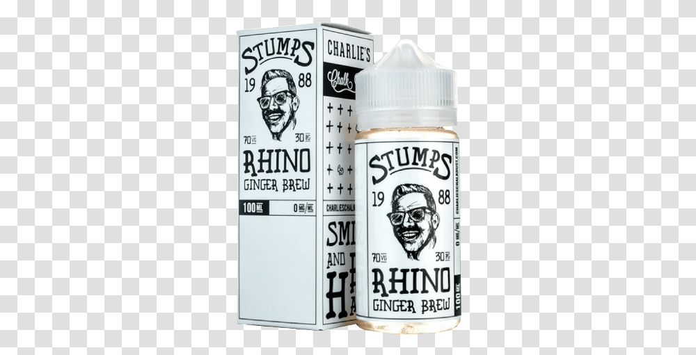 Rhino Stumps E Liquid, Label, Person, Bottle Transparent Png