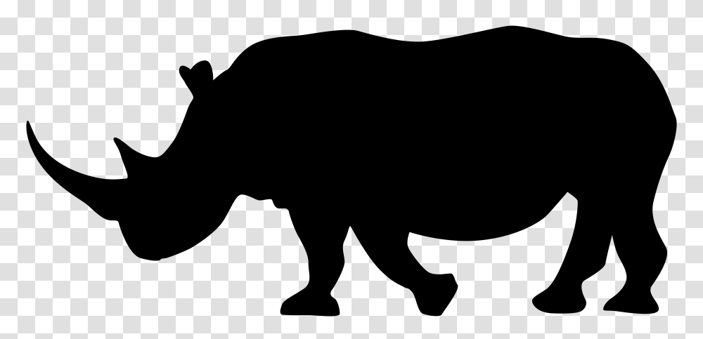 Rhinoceros Cattle Silhouette Clip Art, Gray, World Of Warcraft Transparent Png