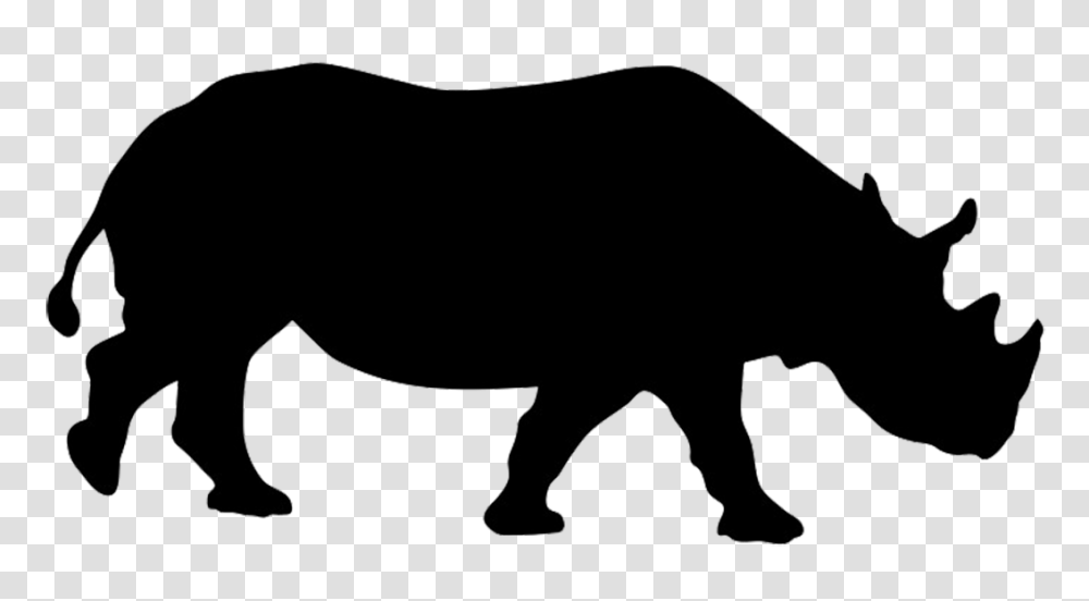 Rhinoceros Silhouette Zoo Animals Unit Animal, Mammal, Wildlife, Black Bear, Pig Transparent Png