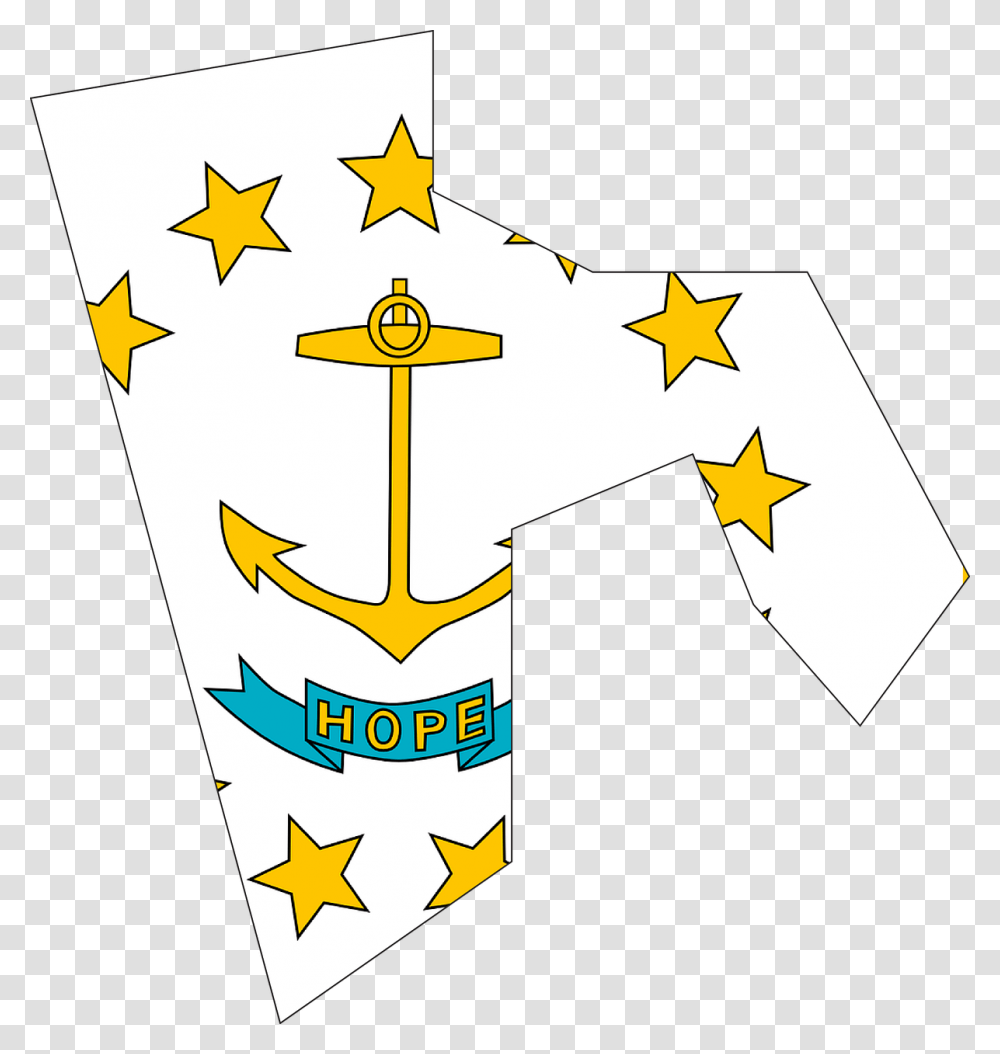 Rhode Island State Usa Free Picture Rhode Island Map Flag, Hook, Star Symbol, Anchor Transparent Png