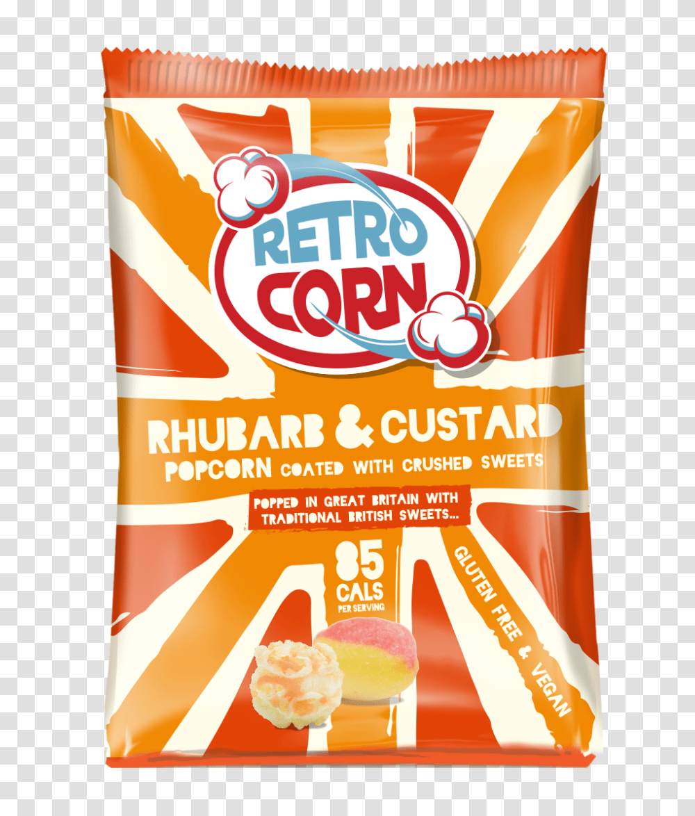 Rhubarb Custard Popcorn, Advertisement, Food, Label Transparent Png