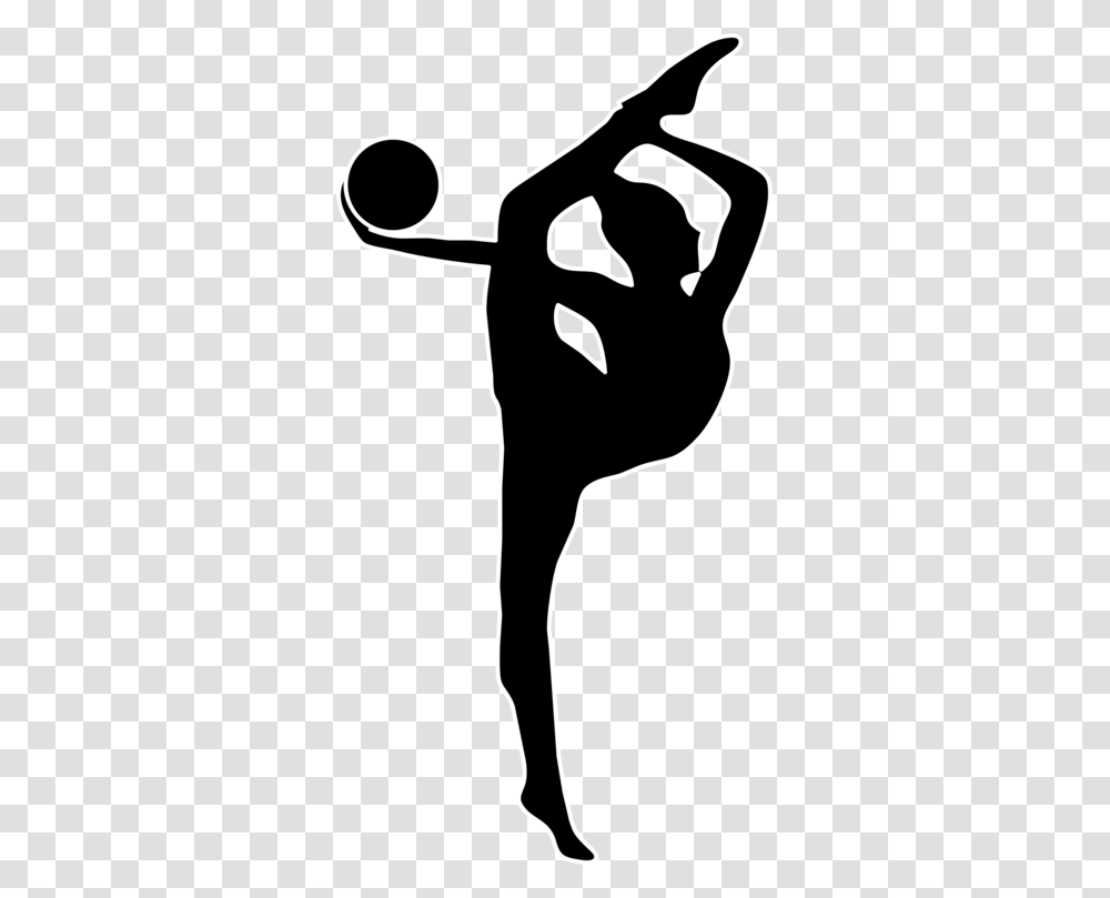 Rhythmic Gymnastics Ribbon Ball Artistic Gymnastics Free, Stencil, Silhouette, Person, Hand Transparent Png