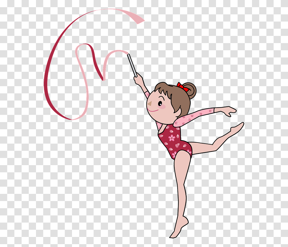 Rhythmic Gymnastics Ribbon Clipart Rhythmic Gymnastic Cartoon, Dance, Acrobatic, Ballet, Ballerina Transparent Png
