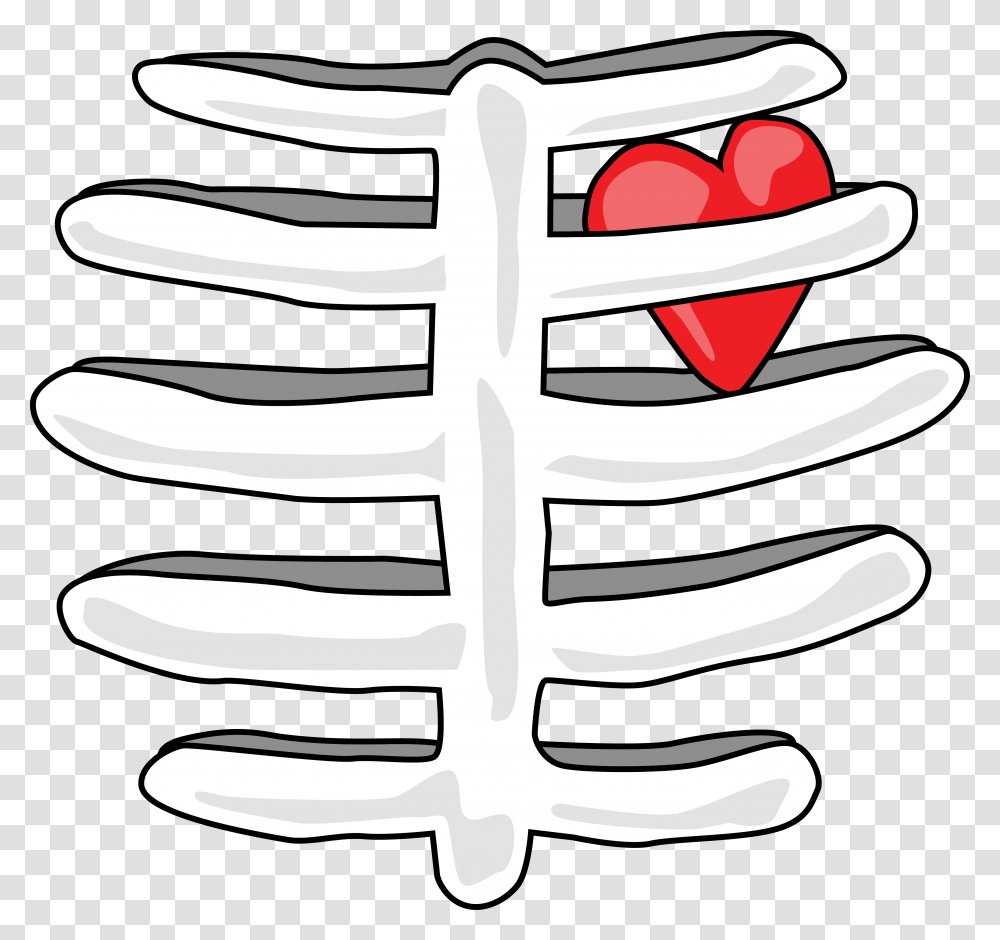 Rib Cage With Heart T Shirt Find This At Digitaltshirtshop Rib Cage Clip Art, Tree, Plant, Fork, Cutlery Transparent Png