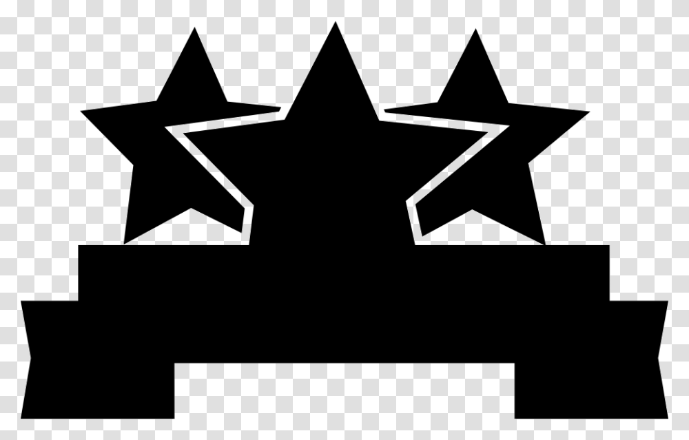 Ribbon Banner With Stars Ribbon Star, Cross, Star Symbol Transparent Png