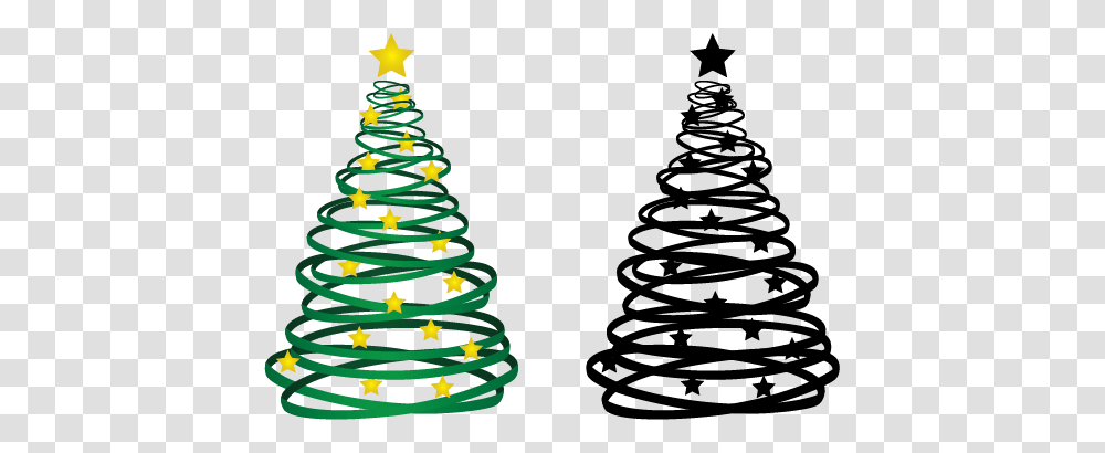 Ribbon Christmas Tree Vector Swirly Christmas Tree Clipart, Spiral, Coil, Ornament, Plant Transparent Png