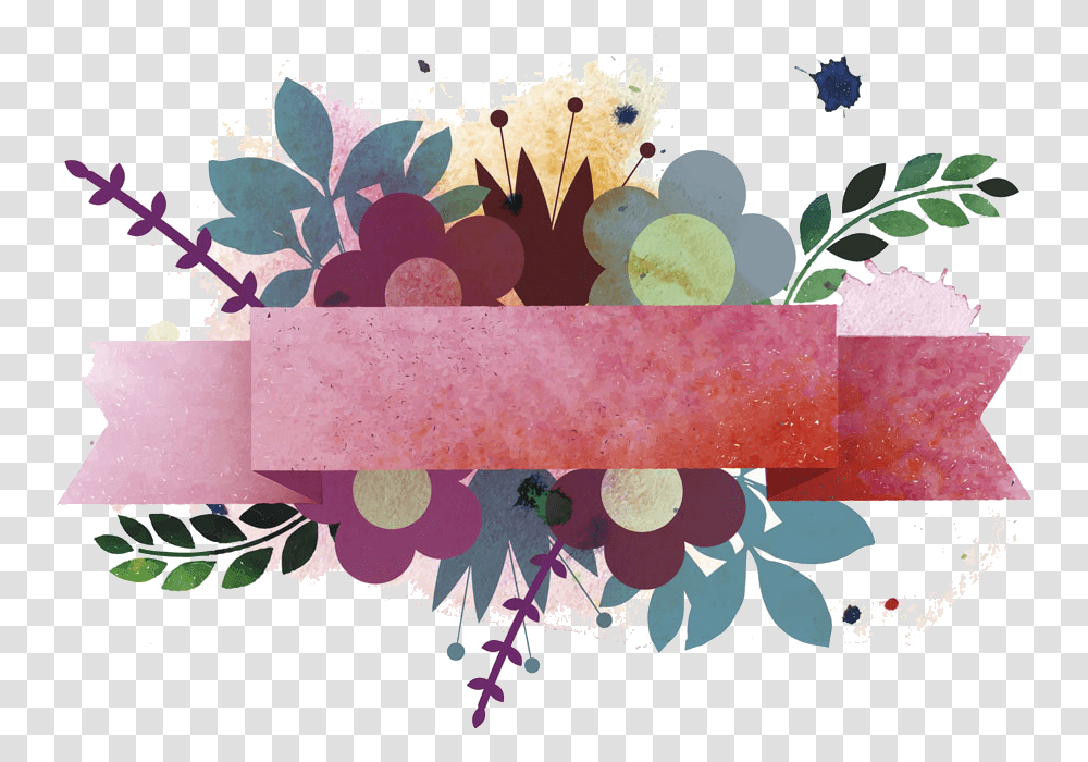 Ribbon Euclidean Painting Drawing Watercolor Ribbon Flower, Advertisement, Poster Transparent Png