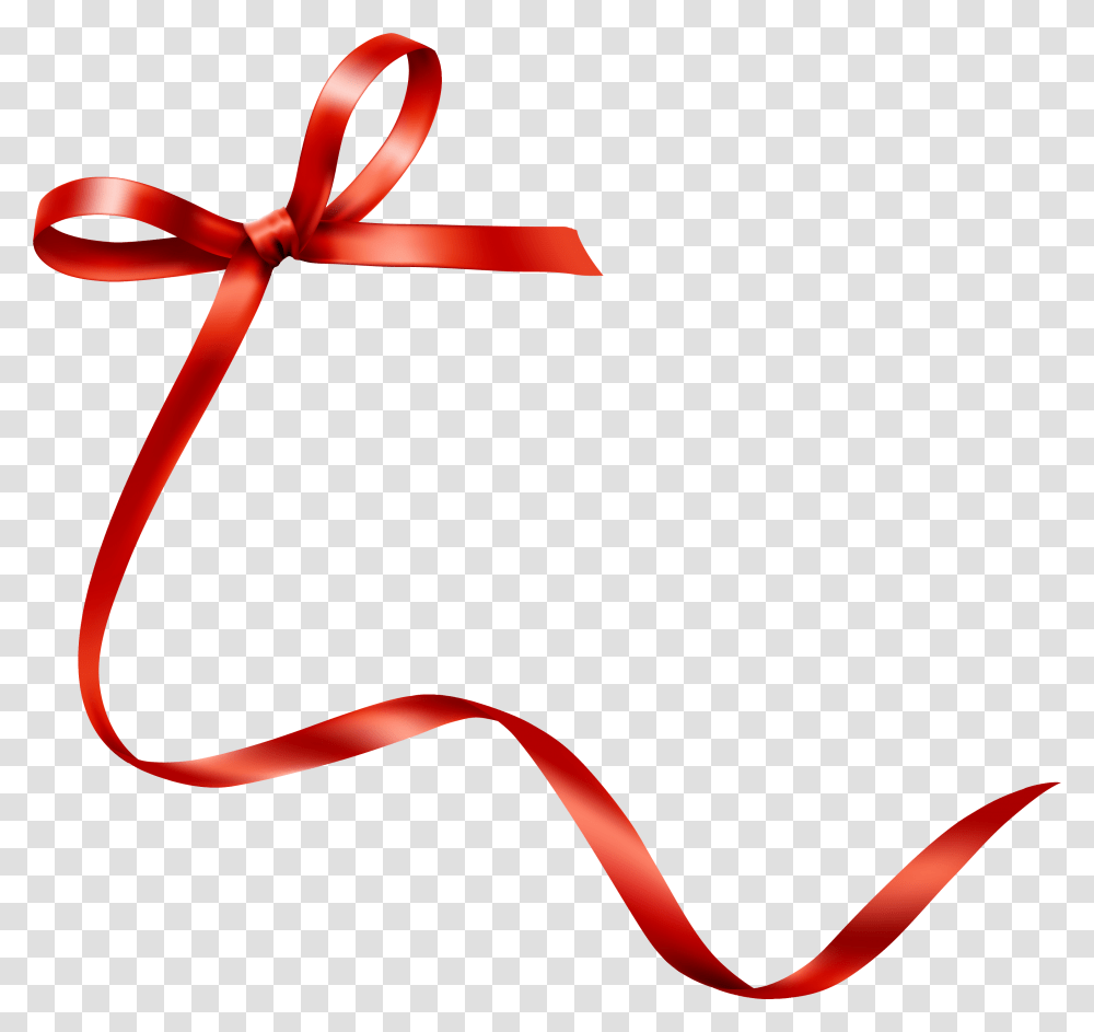 Ribbon Hand Red Bow Tie Transprent Red Ribbon Drawing, Gift Transparent Png