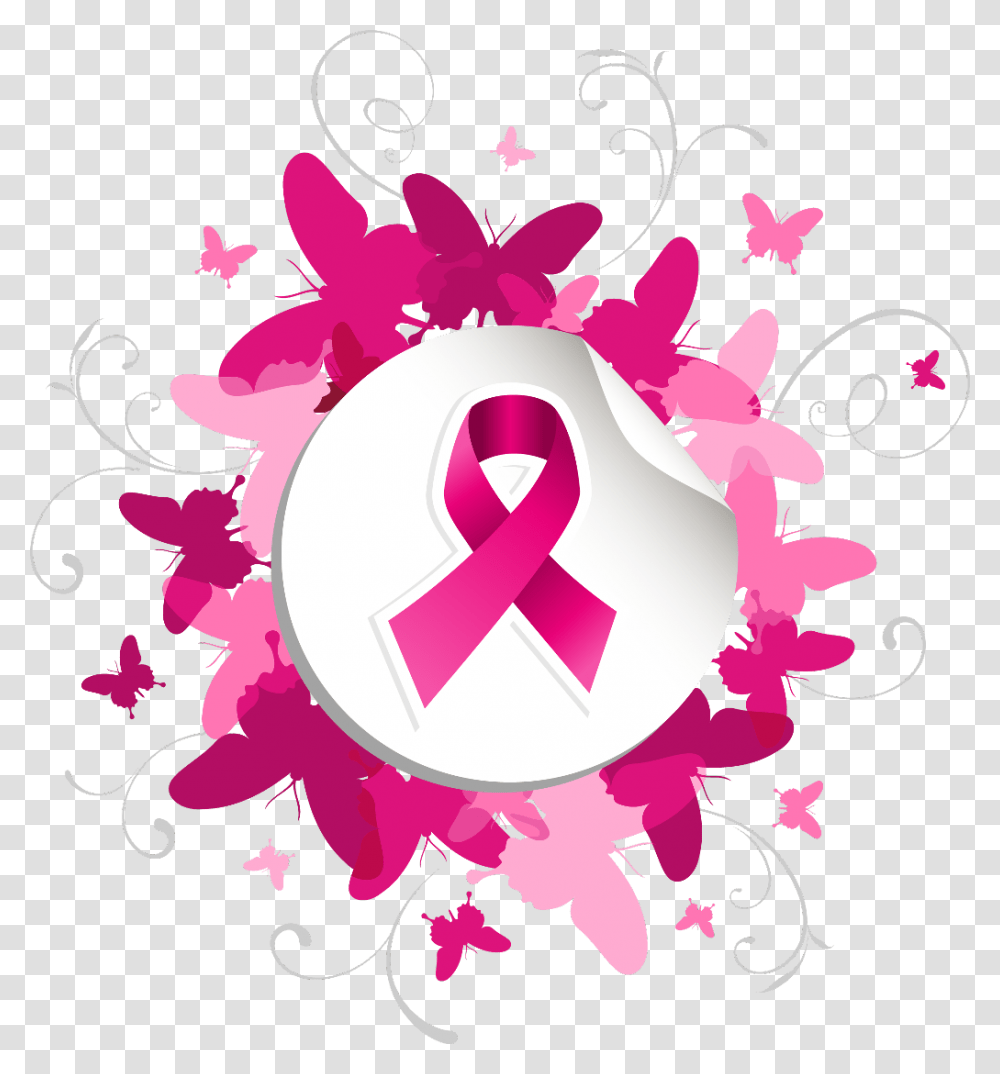 Ribbon Pink Breastcancer Breastcancerawareness Breast Cancer Support, Floral Design, Pattern Transparent Png