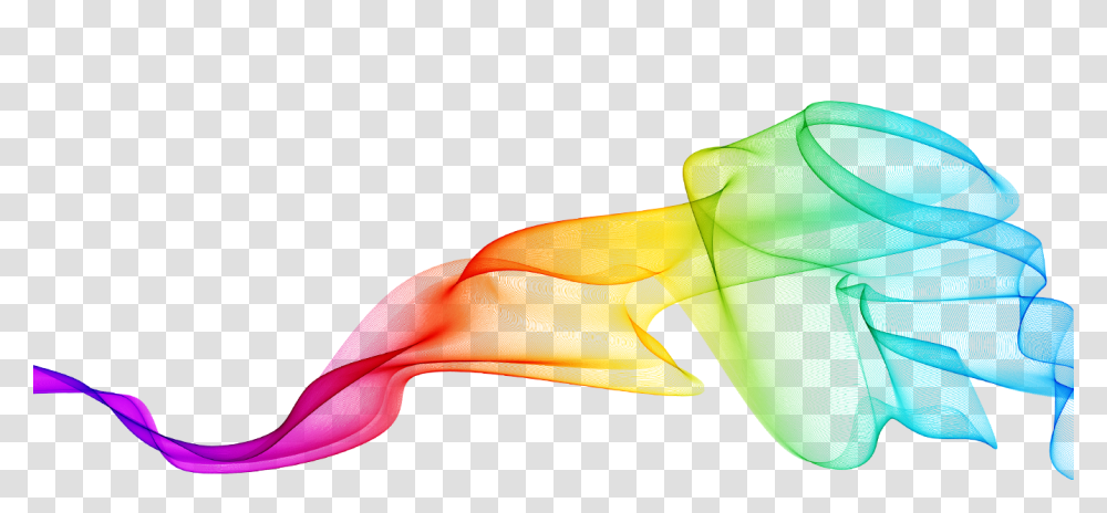 Ribbon Rainbow Color Smoke Light Freetoedit, Banana, Plant, Flying, Animal Transparent Png