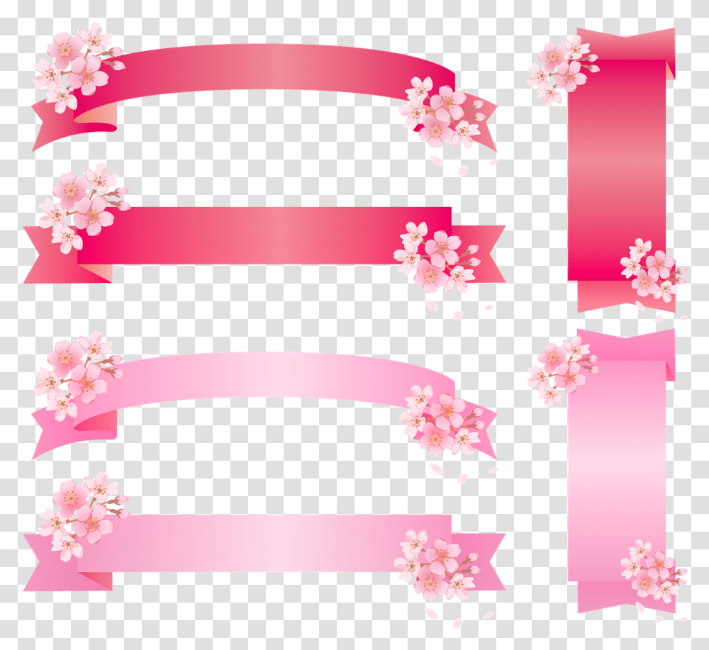 Ribbon Sakura Cherry Blossom Pink Free Image On Pixabay Bow, Flower, Plant, Rug, Text Transparent Png