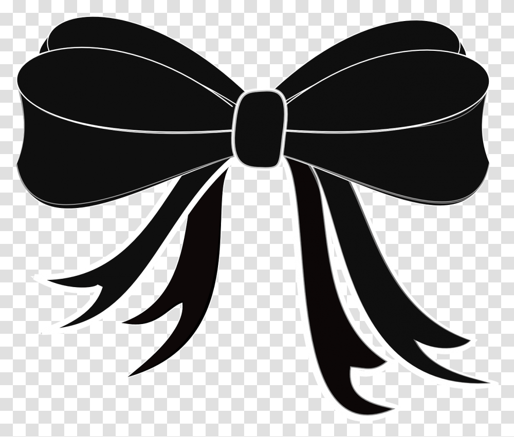 Ribbon Vector Black And White Ribbon Black Bow Black Bow Black And White, Stencil, Sunglasses, Accessories, Accessory Transparent Png