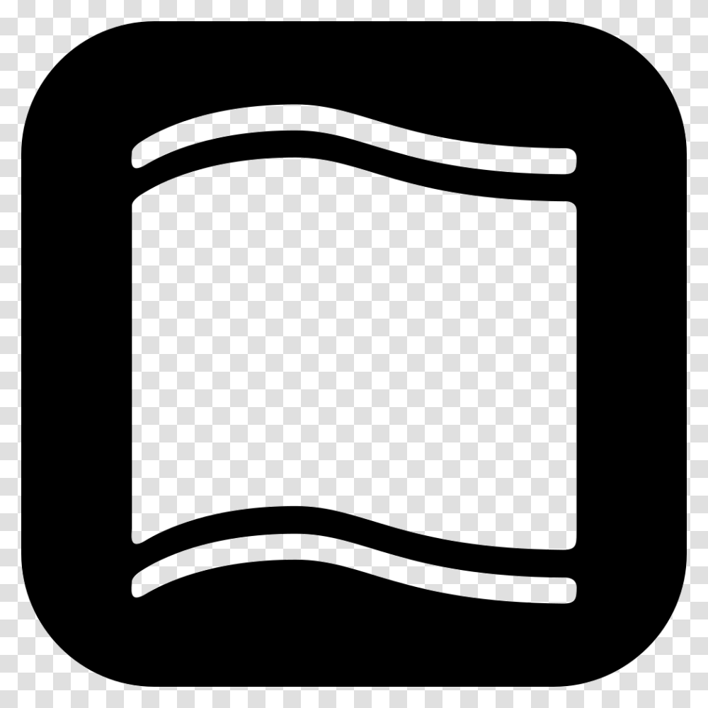 Ribbon With Lines Border In A Rounded Square Icon Free, Label, Stencil Transparent Png