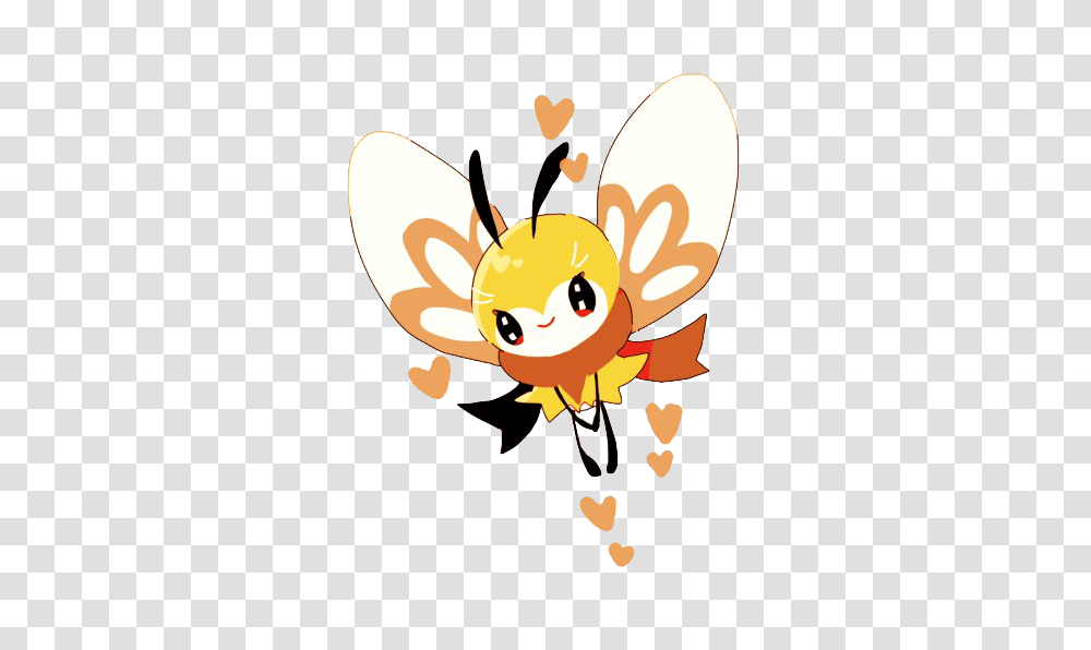 Ribombee Pokemon Cartoon Image Background, Insect, Invertebrate, Animal, Honey Bee Transparent Png