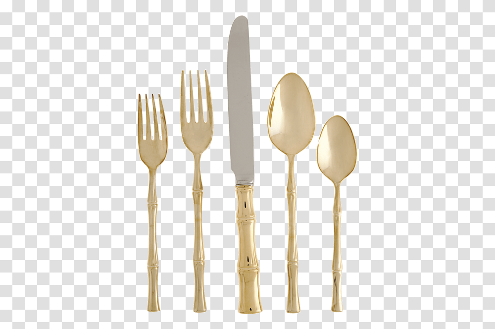 Ricci Silversmiths Bamboo Doro Gold Cutlery, Fork, Spoon Transparent Png