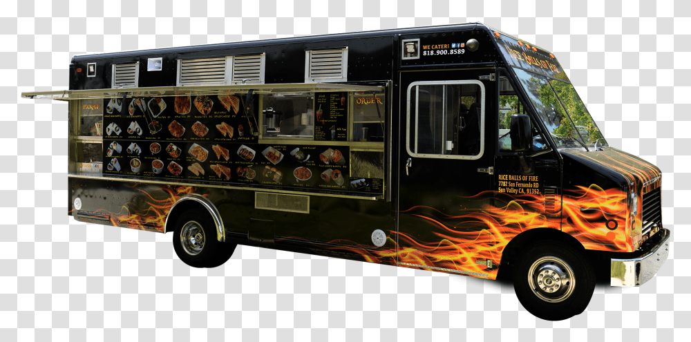 Rice Ball Of Fire Rice Balls Of Fire Food Truck, Fire Truck, Vehicle, Transportation, Person Transparent Png