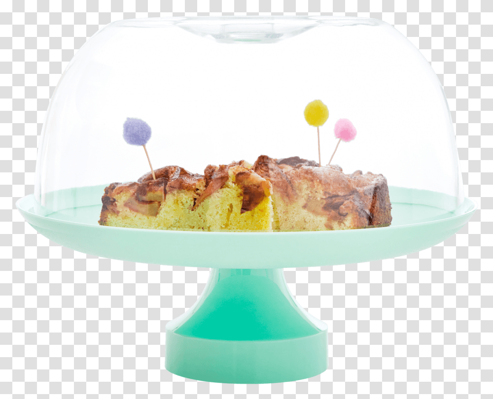Rice Cake Stand Pastel Green Rice Cake Stand With Dome, Dessert, Food, Icing, Cream Transparent Png