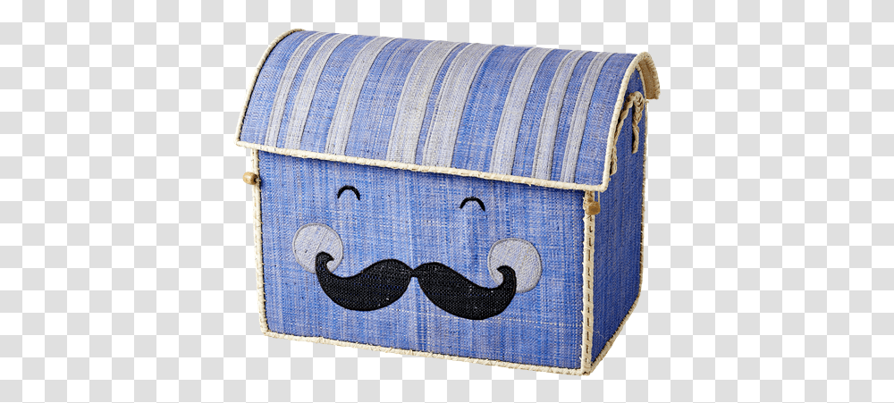 Rice Dk Toy Basket Soft Blue With Smiling Moustache M Wristlet, Cushion, Furniture, Pillow, Home Decor Transparent Png