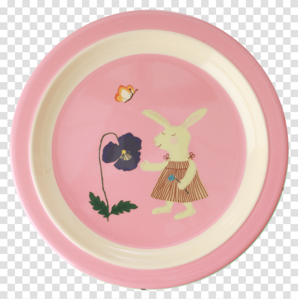 Rice Melamin Kinderteller Bunny, Bowl, Porcelain, Pottery Transparent Png