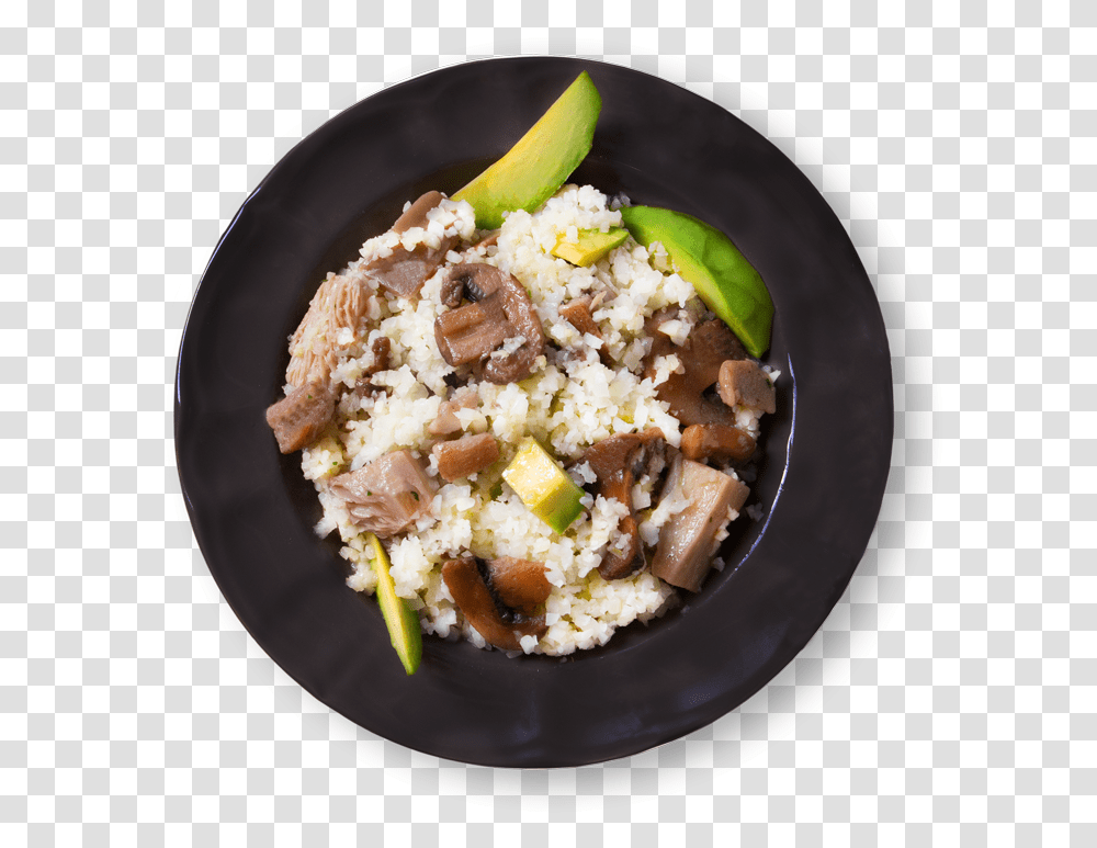 Riced Cauliflower With Mushroom And Avocado Plate Sisig, Plant, Meal, Food, Dish Transparent Png