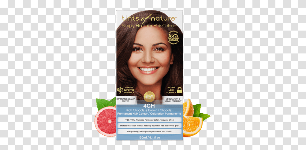 Rich Chocolate Brown Permanent Hair Dye Tints Of Nature 4ch, Citrus Fruit, Plant, Food, Grapefruit Transparent Png