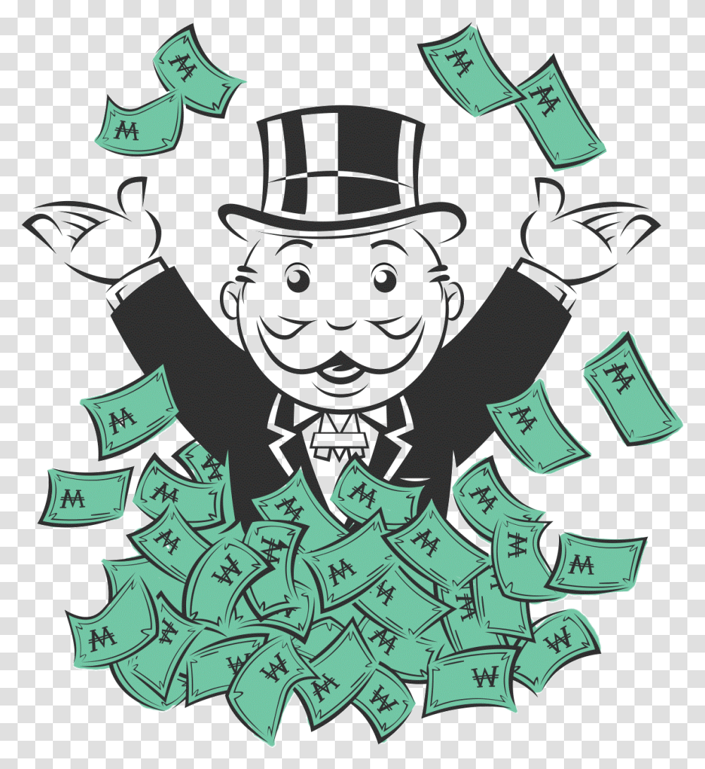 Rich Free Download Monopoly Man Holding Money, Performer, Pirate Transparent Png