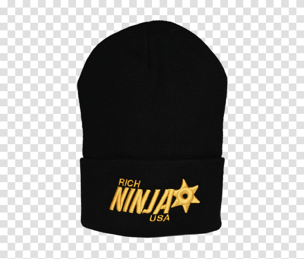 Rich Ninja Star Beanie Black Rich Ninja Usa, Apparel, Cap, Hat Transparent Png