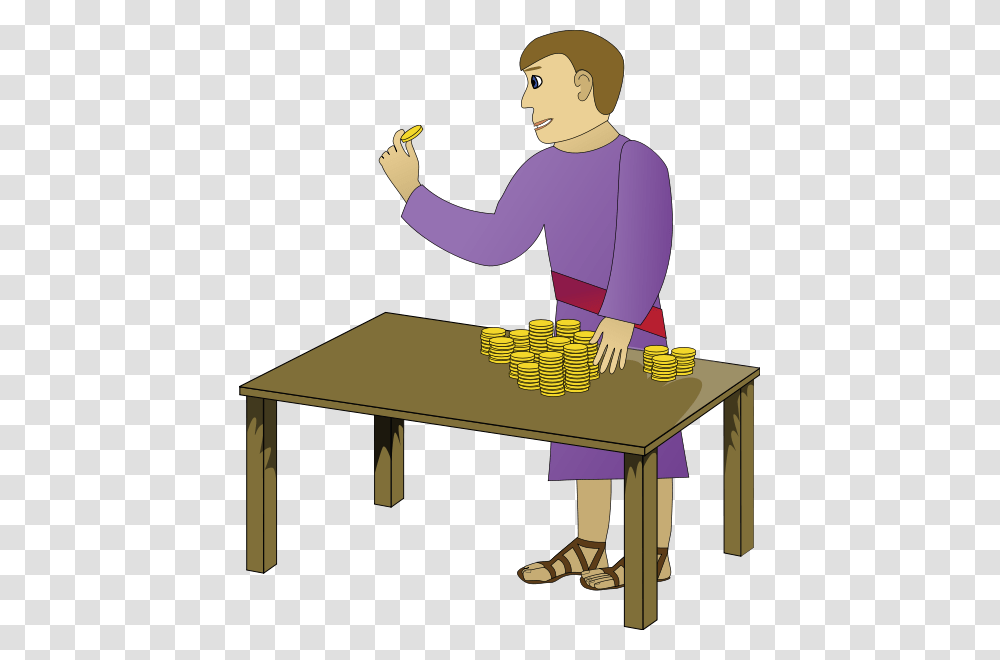 Rich Young Man Counting Clip Arts Money And Banking Class, Tabletop, Furniture, Person, Ping Pong Transparent Png