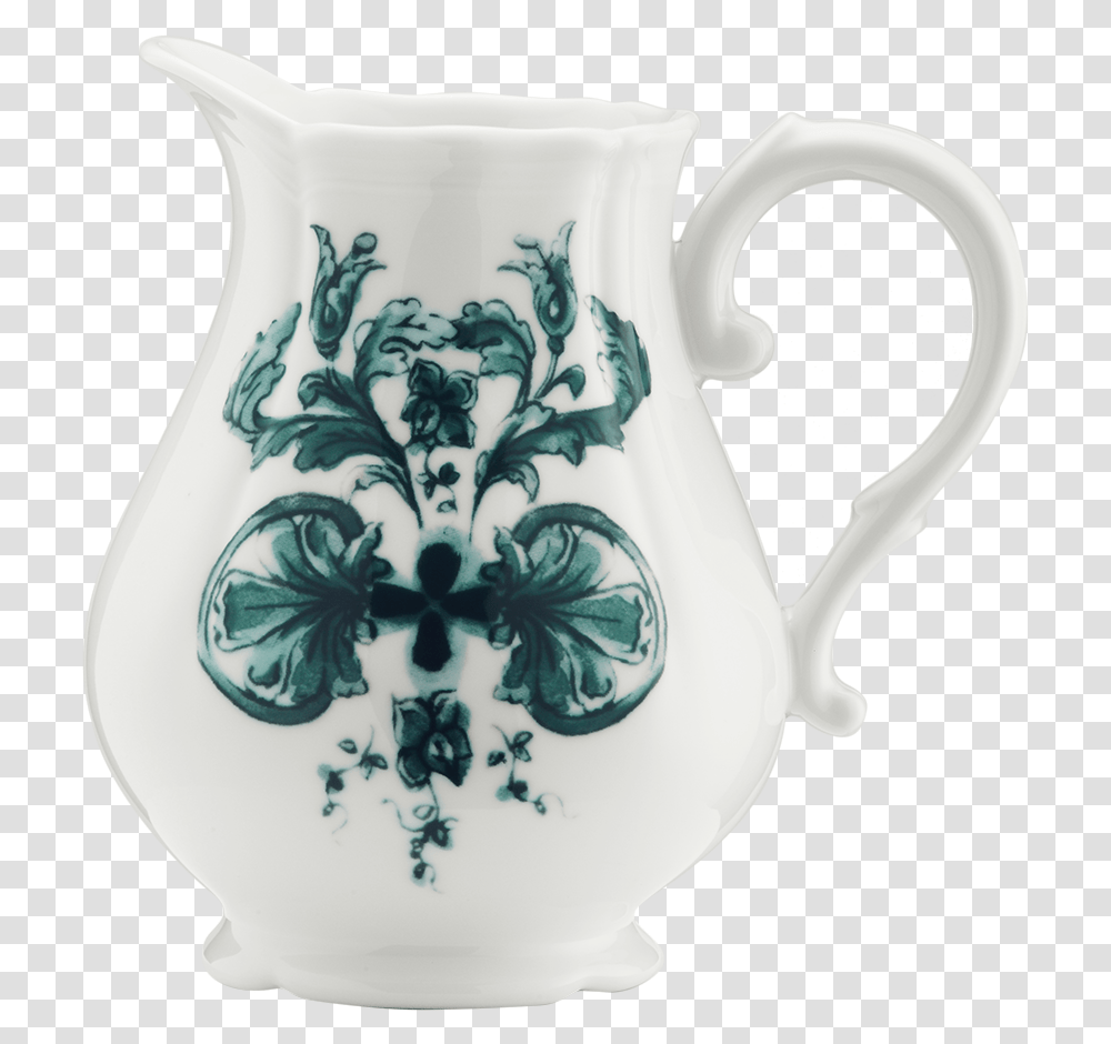 Richard Ginori Babele Green Milk Jug Ceramic, Water Jug, Porcelain, Art, Pottery Transparent Png