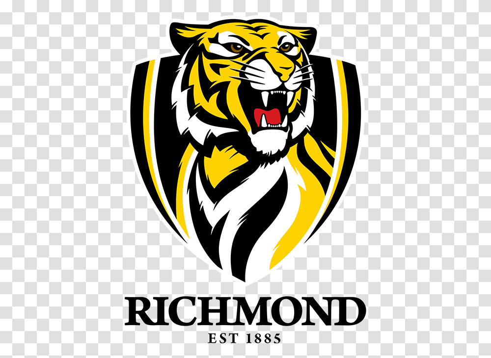 Richmond Tigers Logo Richmond Football Club Logo, Symbol, Emblem, Armor, Trademark Transparent Png