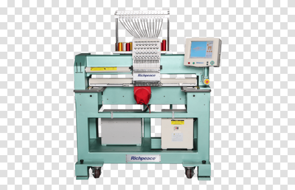 Richpeace Computerized Single Head Captubular Embroidery Richpeace Dynamic Embroidery Machine, Lathe, Label, Printer Transparent Png