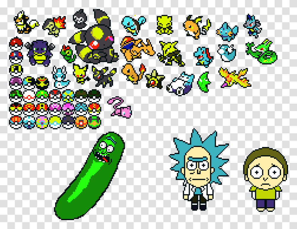 Rick And Morty Characters Rick And Morty Pixel Art, Pac Man Transparent Png