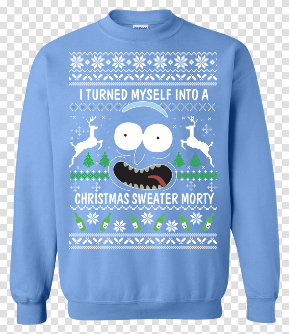 Rick And Morty Christmas Sweater Sweater Rick And Morty Christmas, Apparel, Sleeve, Sweatshirt Transparent Png