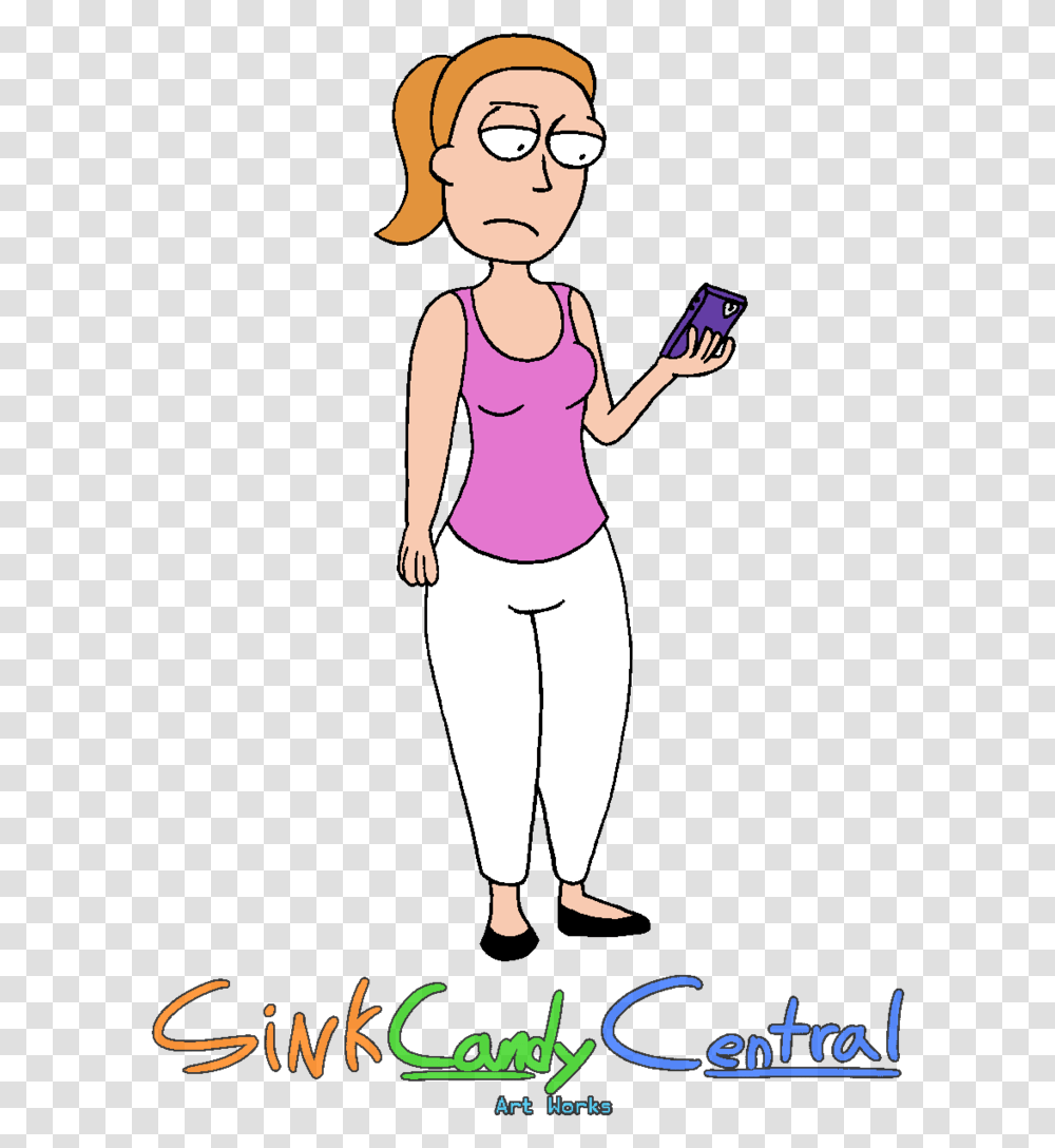 Rick And Morty Clipart Buff Rick And Morty Summer Texting, Standing, Person, Female Transparent Png