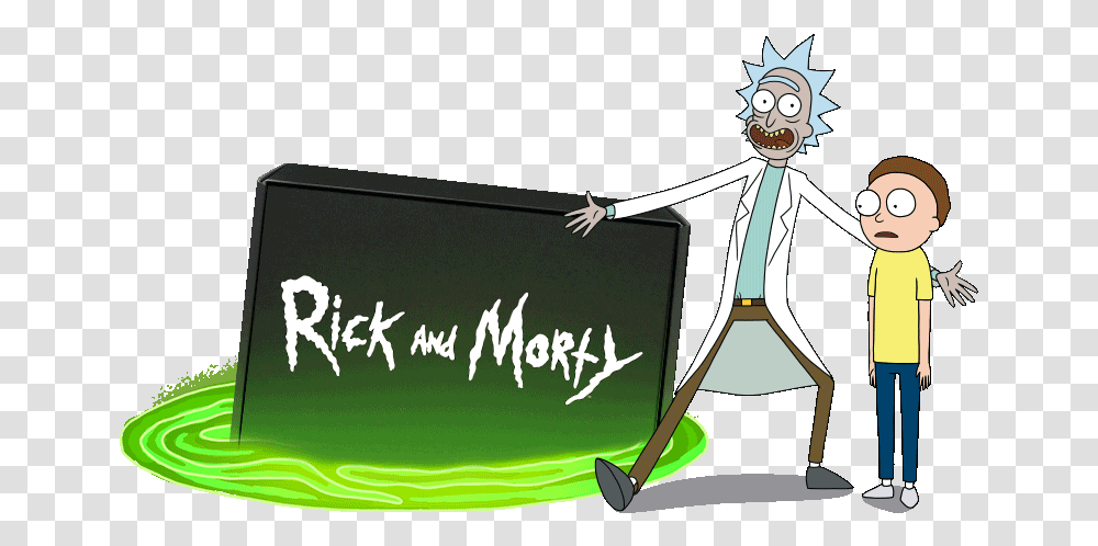 Rick And Morty Crate, Green, Person, Word Transparent Png