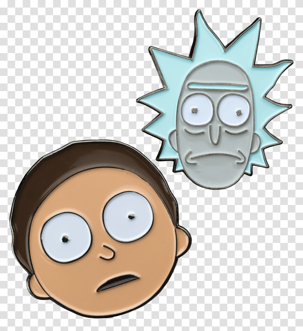 Rick And Morty Face Enamel Pin, Head, Cross, Nature Transparent Png