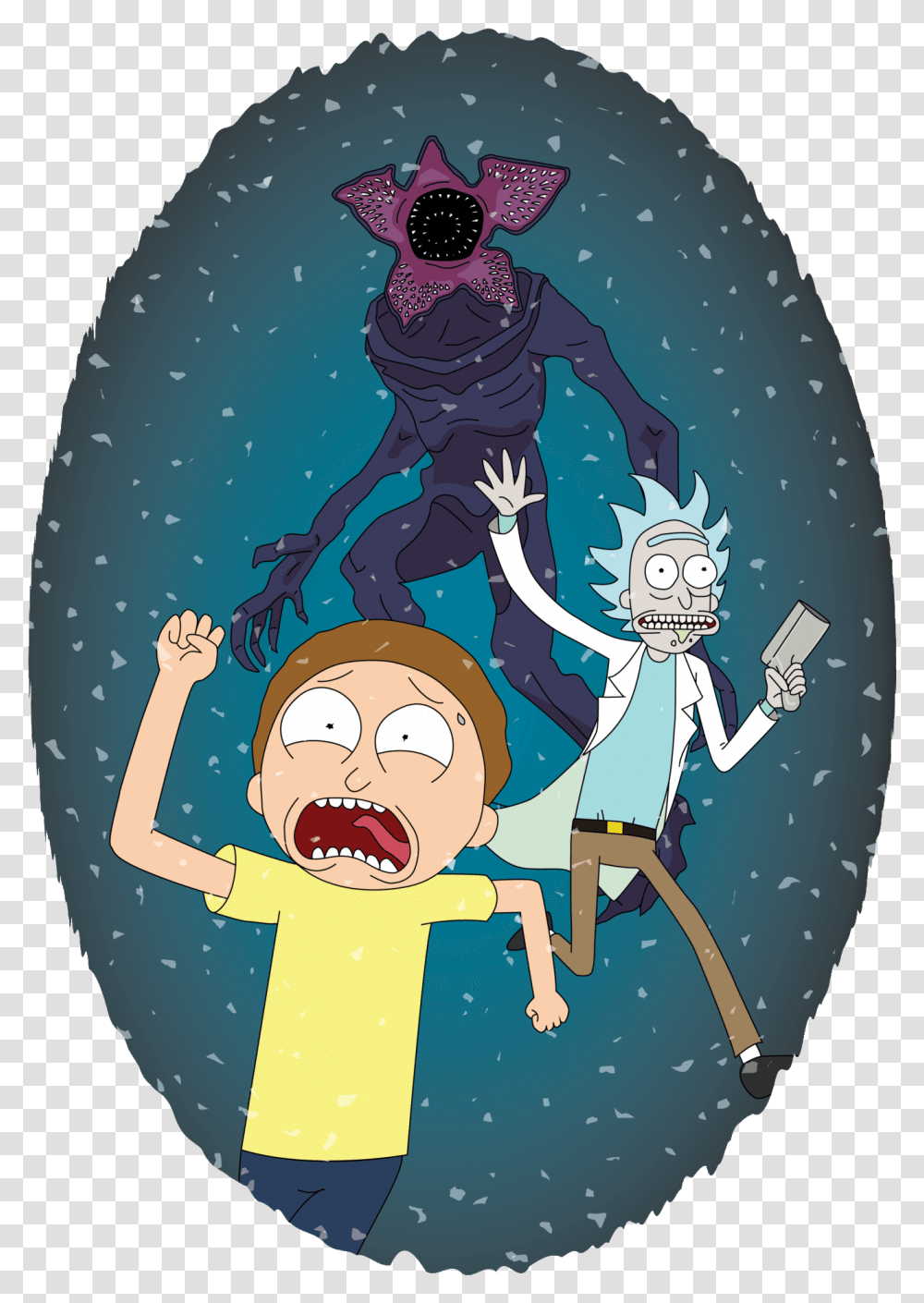 Rick And Morty In The Upside Down Iphone Rick And Morty, Poster, Advertisement, Person, Human Transparent Png