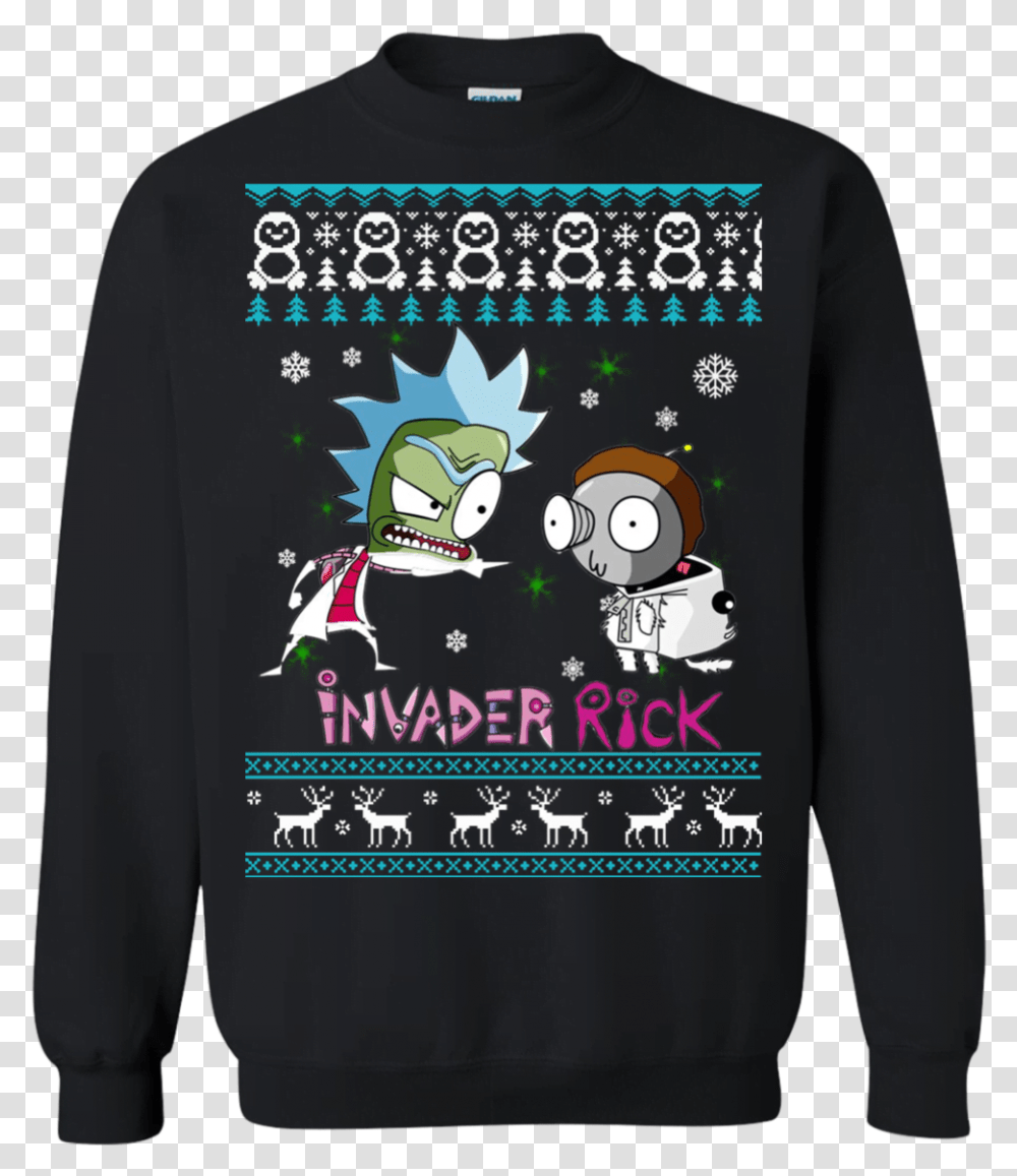 Rick And Morty Invader Zim Sweater Justin Bieber Ugly Christmas Sweater, Clothing, Apparel, Sleeve, Long Sleeve Transparent Png