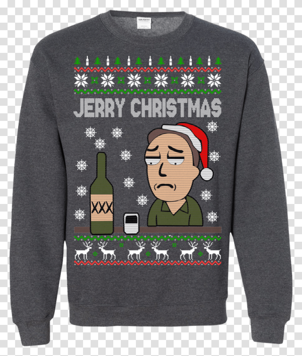 Rick And Morty Jerry Christmas Sweater Vampire Diaries Cast Shirt, Apparel, Sleeve, Long Sleeve Transparent Png