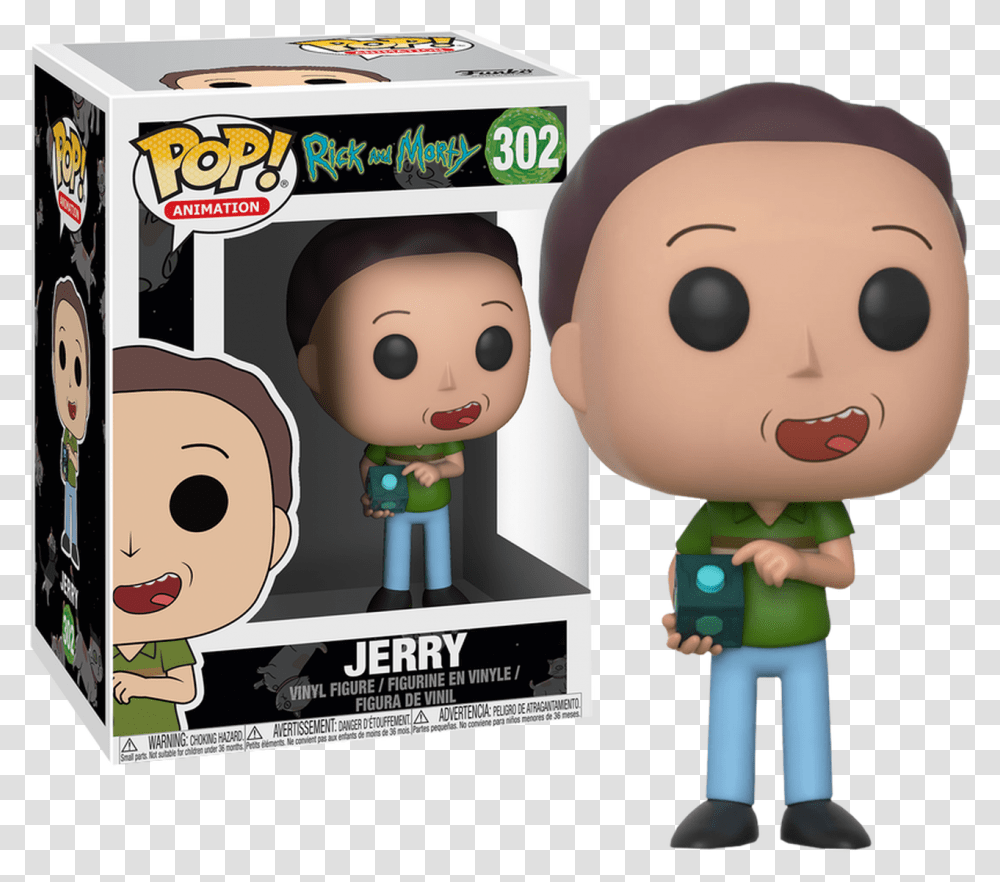 Rick And Morty Jerry Pop, Head, Doll, Toy, Figurine Transparent Png