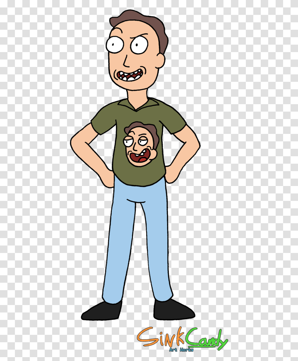 Rick And Morty Jerry Shirt, Sleeve, Person, Pants Transparent Png