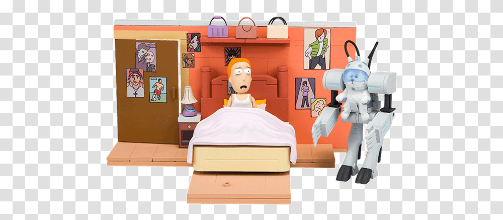 Rick And Morty Lego Set, Furniture, Bedroom, Indoors, Person Transparent Png