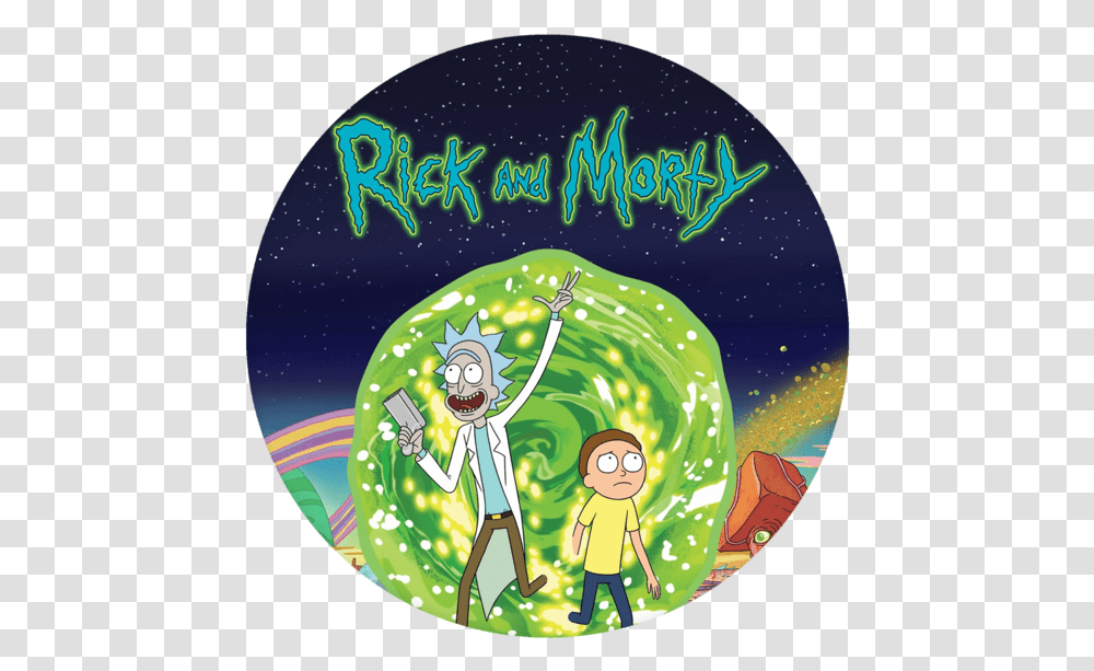 Rick And Morty Logo Rick And Morty Pop Socket, Disk, Dvd Transparent Png