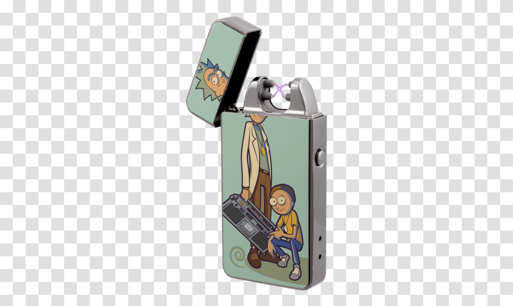 Rick And Morty Plazmatic Lighter, Electronics, Book, Person, Human Transparent Png