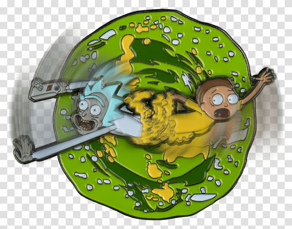 Rick And Morty Portal Spinning Enamel Pin By Ikon Rick And Morty Portal, Nature, Apparel, Helmet Transparent Png