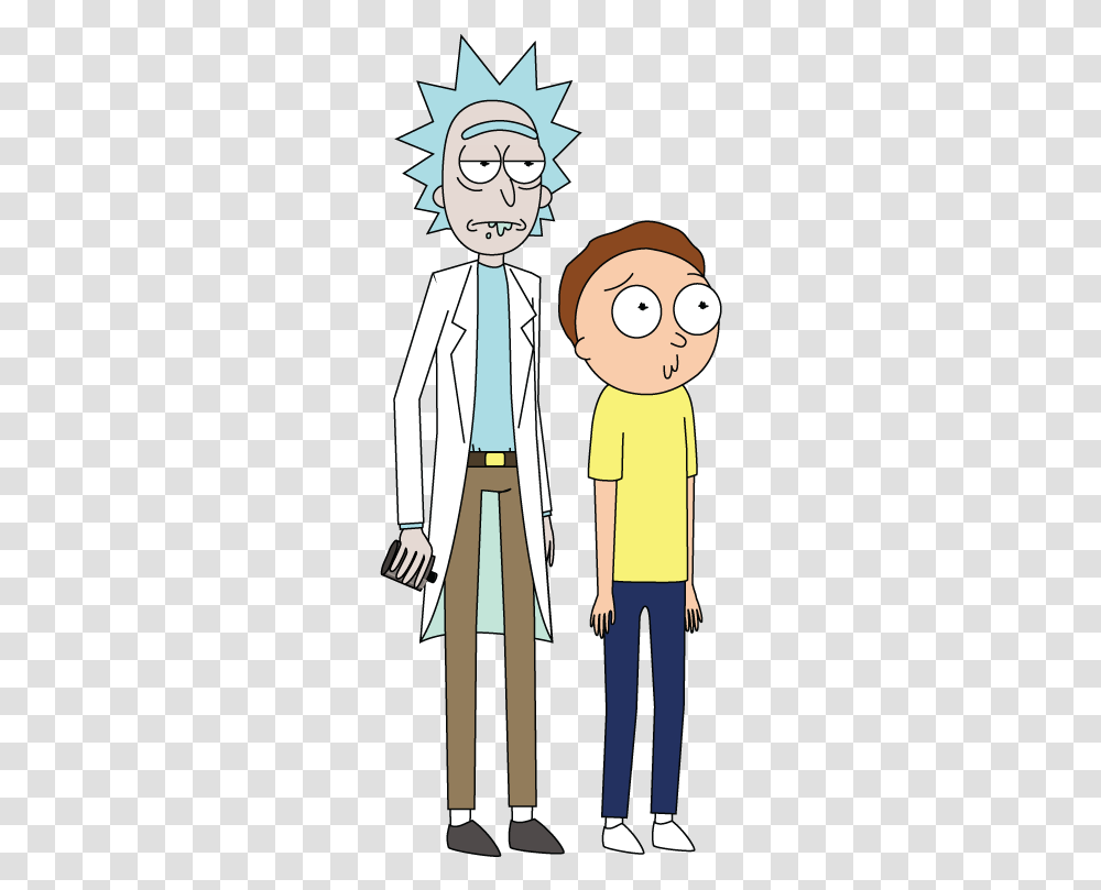 Rick And Morty Standing Rick E Morty, Person, Female, Bus Stop Transparent Png