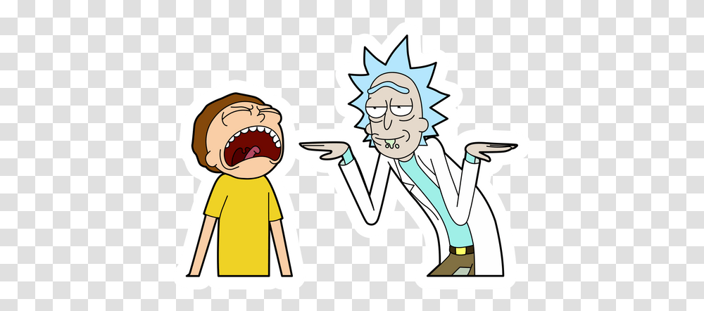 Rick And Morty Stickers Sharing, Hand, Performer, Drawing, Art Transparent Png