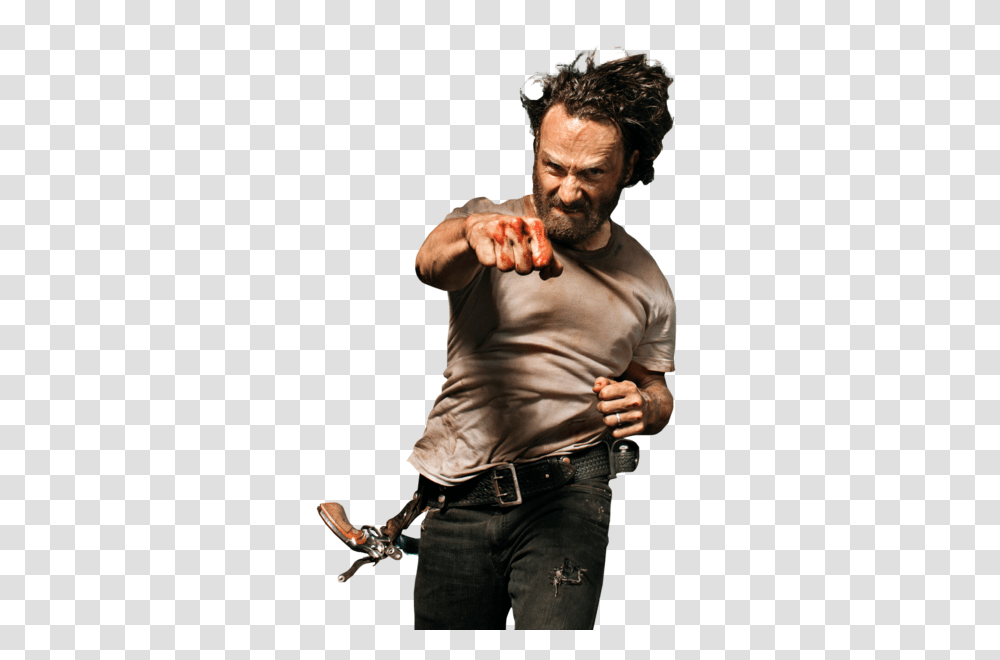 Rick Grimes From The Walking Dead, Person, Hand, Finger, Sleeve Transparent Png