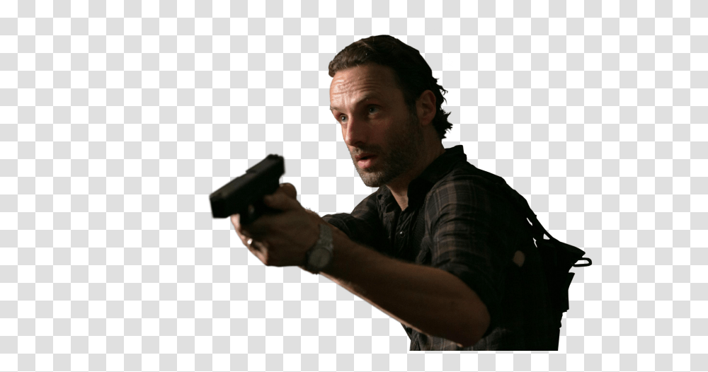 Rick Grimes Render, Person, Human, Weapon, Weaponry Transparent Png